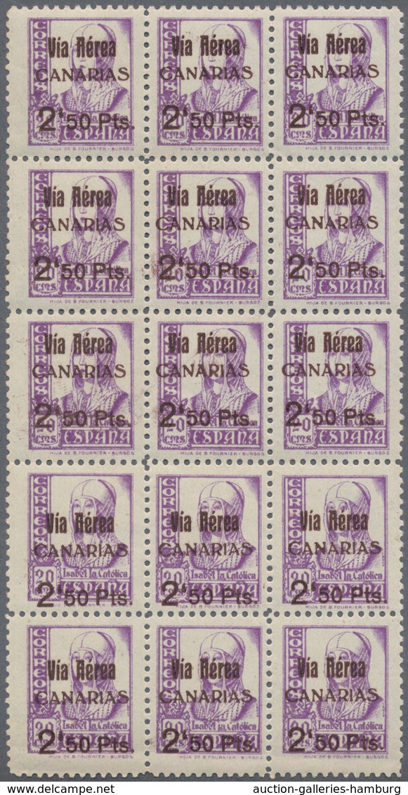 Spanien - Kanarische Inseln (1936/38): Flugpostmarken: 1938, Queen Isabella I. 20c. Violet With Blac - Lettres & Documents
