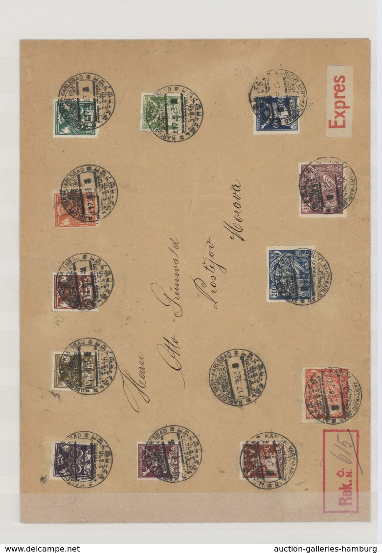 Tschechoslowakei - Stempel: 1921/1923, ZIONIST CONGRESS KARLOVY VARY, Collection Of Nine Covers And - Sonstige & Ohne Zuordnung