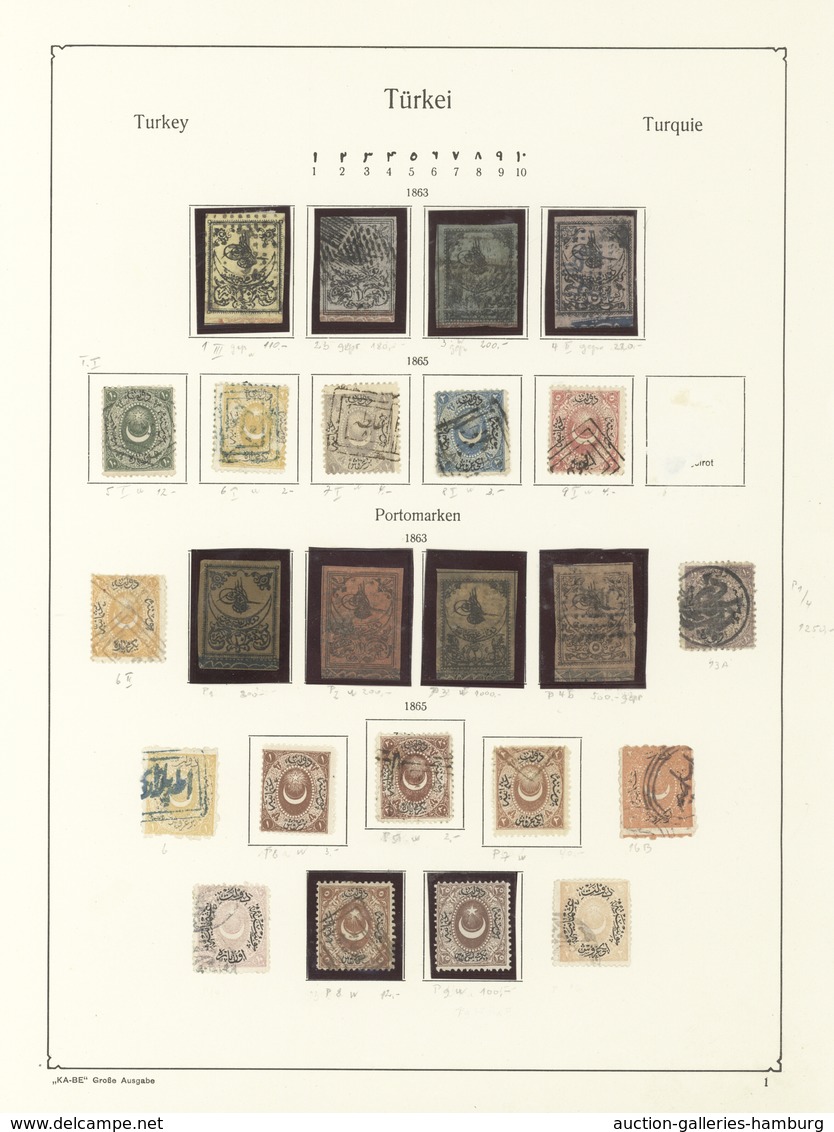 Türkei: 1863/1917, Mainly Used Collection On Ancient Album Pages, From 1st Issue All Four Values And - Ongebruikt