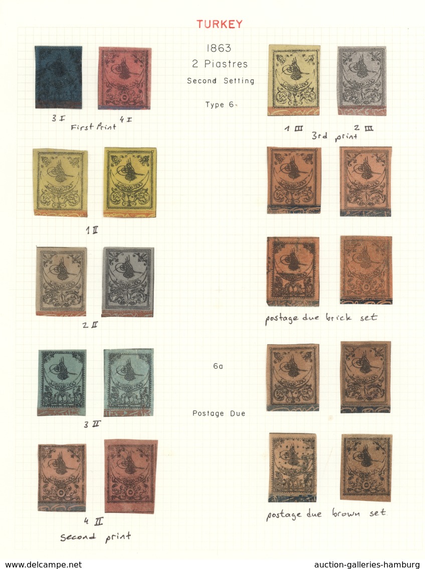 Türkei: 1863-64, TUGHRA Specialized High Quality Set Including First Print 5 Pia. Mint (Mi.3I), Thir - Neufs