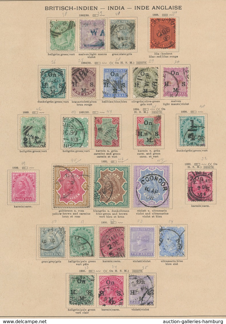 Asien: 1855-1927, Ungebrauchte Und Gestempelte Sammlung In Einem Alten Vordruckalbum Mit U.a. Ceylon - Asia (Other)