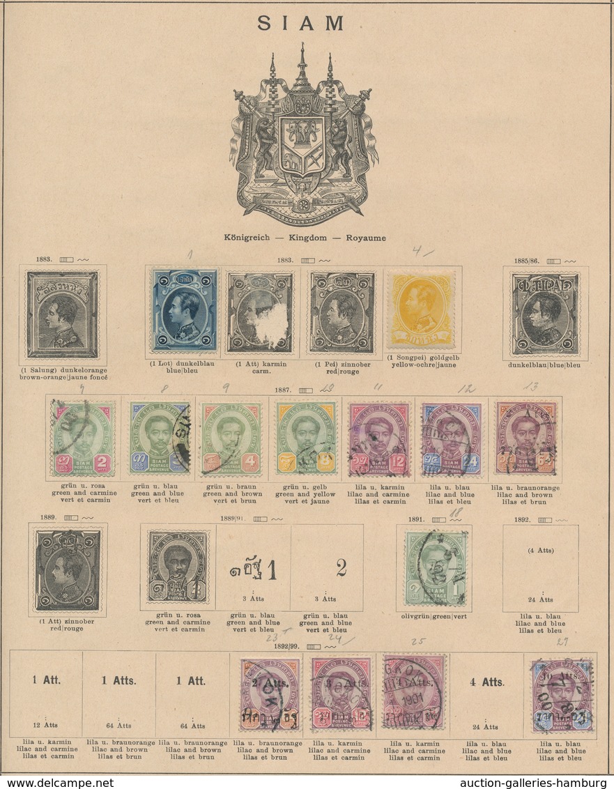 Asien: 1855-1927, Ungebrauchte Und Gestempelte Sammlung In Einem Alten Vordruckalbum Mit U.a. Ceylon - Sonstige - Asien