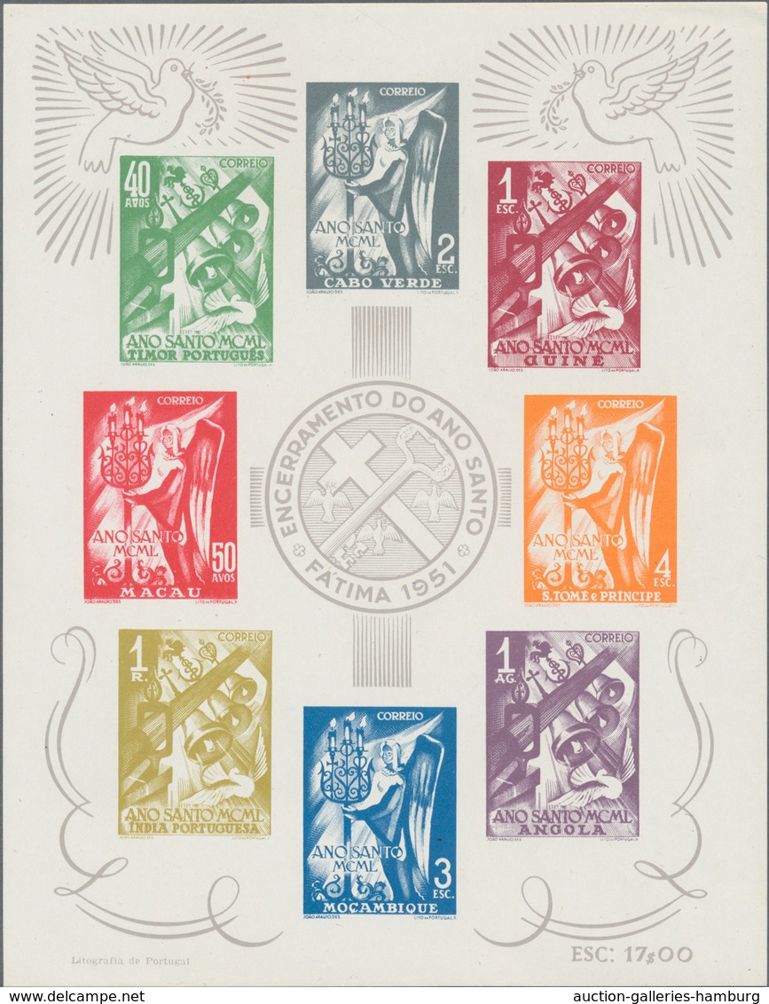 Portugiesische Kolonien: 1951, Holy Year, Omnibus Issues Souvenir Sheets Michel No. 1 And 2, Four Co - Otros & Sin Clasificación