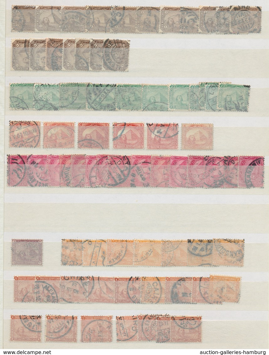 Ägypten: 1866-1996, Highly Attractive, Mostly Used Lot Egypt From The First Issues With Mostly Older - Other & Unclassified