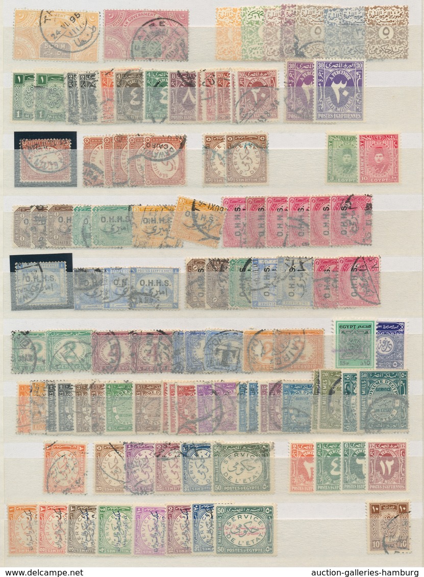 Ägypten: 1866-1996, Highly Attractive, Mostly Used Lot Egypt From The First Issues With Mostly Older - Otros & Sin Clasificación