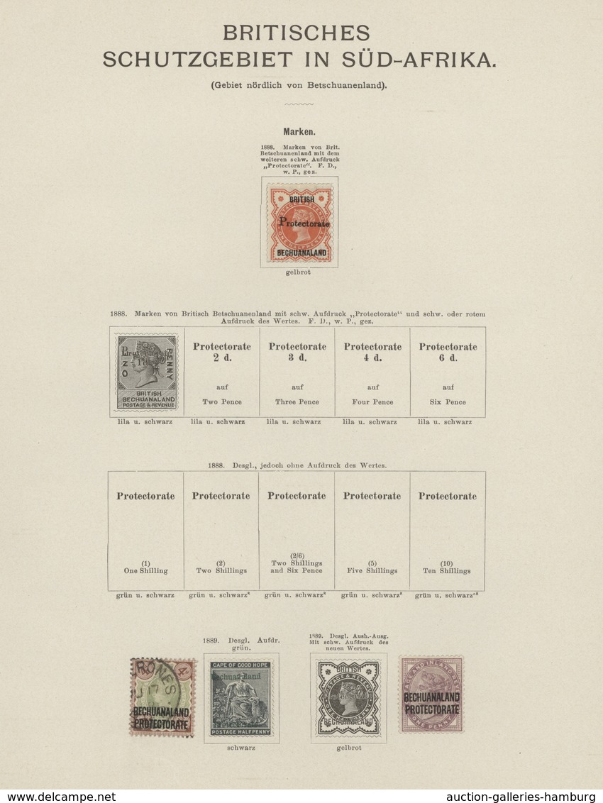 Betschuanaland: 1885-89, Kleine Sammlung Mit Mi.Nr. 1-8 Ungebraucht Oder Gestempelt, Sauber Auf Albu - 1885-1964 Protectorat Du Bechuanaland
