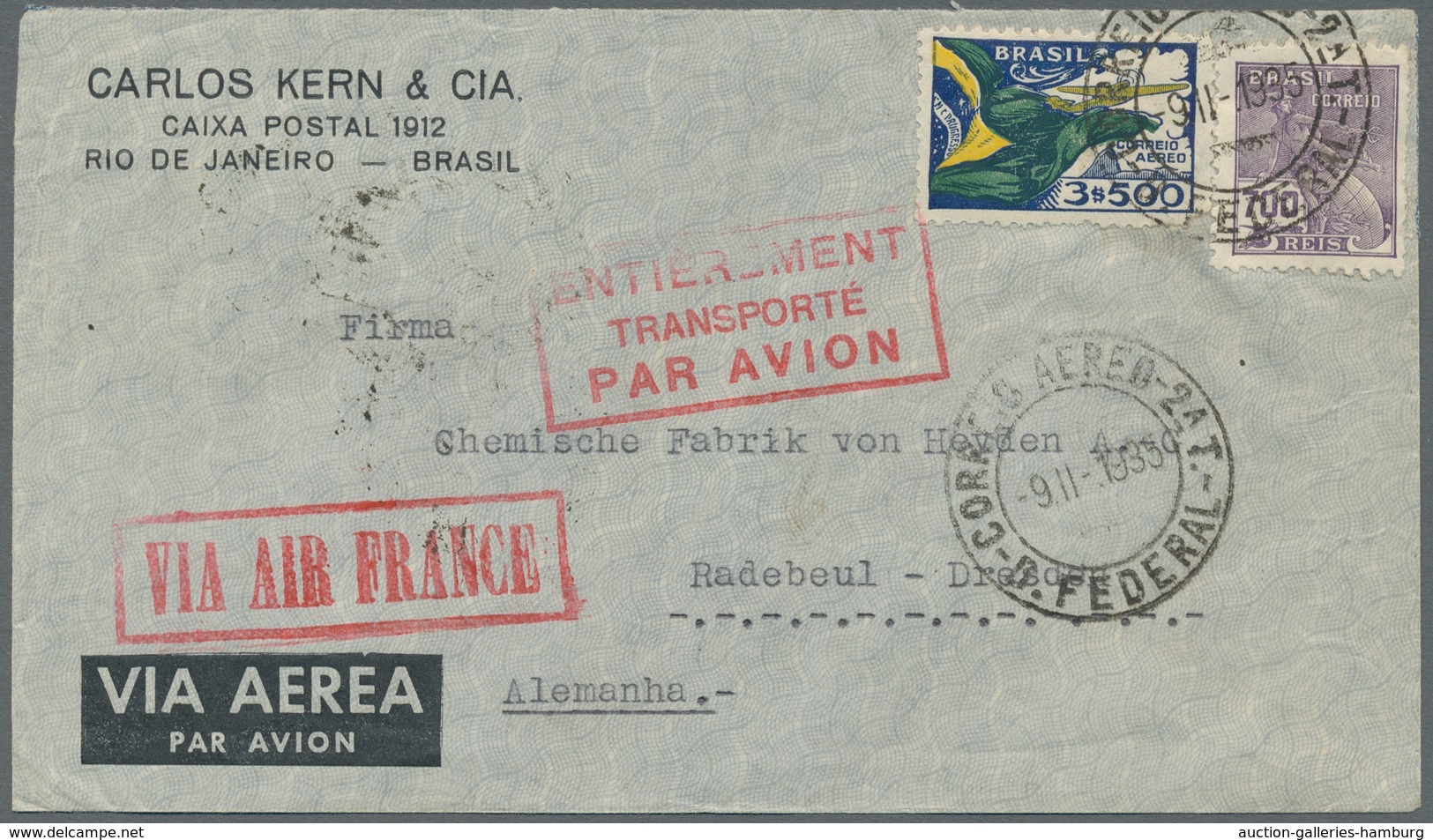 Brasilien: 1929-1939, Partie Von 12 Luftpostbelegen, Darunter Etliche Frankaturen Aus Dem Luftfahrtm - Sonstige & Ohne Zuordnung