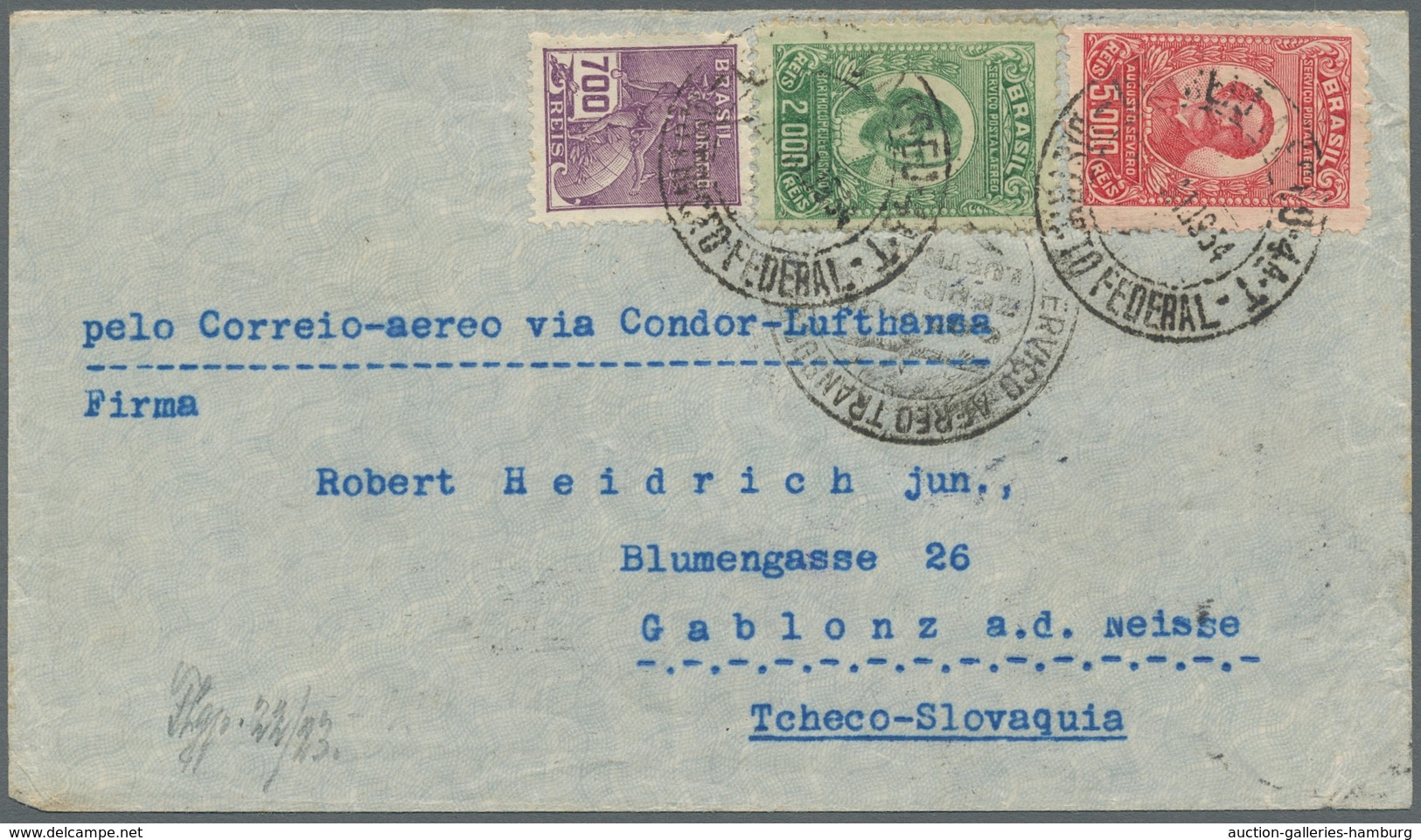 Brasilien: 1929-1939, Partie Von 12 Luftpostbelegen, Darunter Etliche Frankaturen Aus Dem Luftfahrtm - Autres & Non Classés