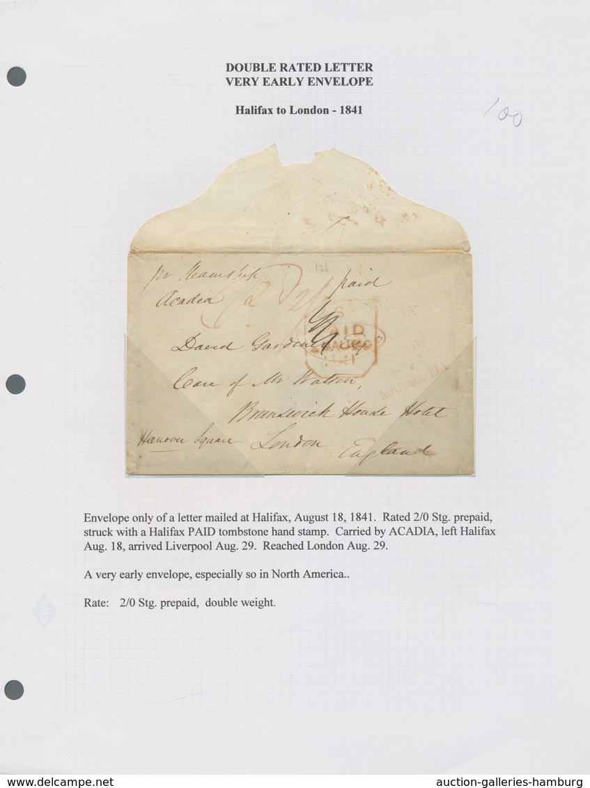 Canada - Vorphilatelie: 1841/1848, Group Of Seven Tansatlantic Covers To Europe, Showing Various Pos - ...-1851 Préphilatélie