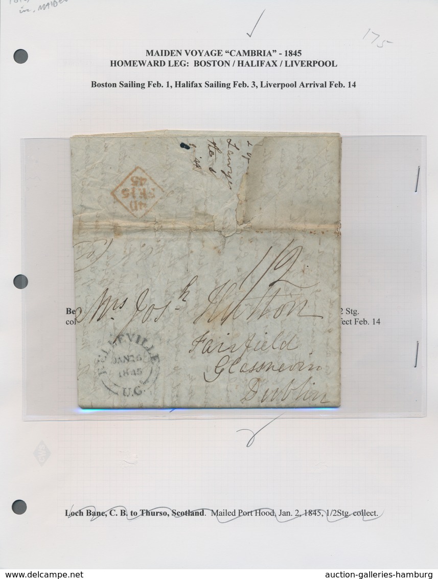 Canada - Vorphilatelie: 1841/1848, Group Of Seven Tansatlantic Covers To Europe, Showing Various Pos - ...-1851 Prefilatelia