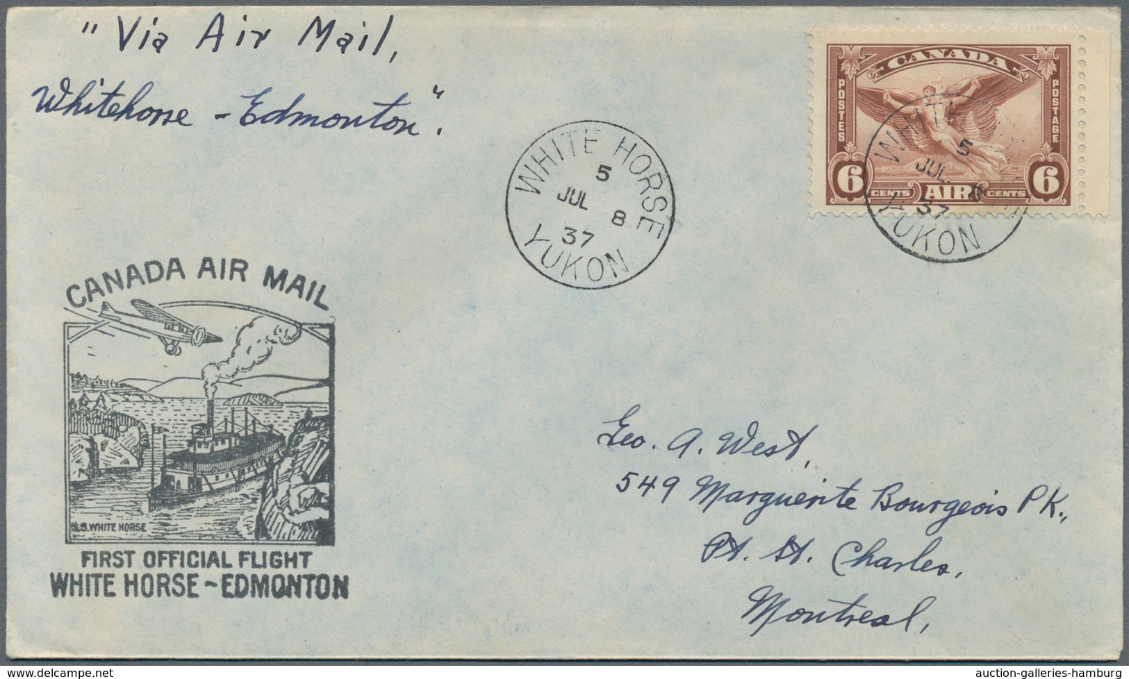 Canada: 1928/1949, Lot Of Apprx. 170 Airmail Covers (1st Flights), Franked With Airmail Stamps And B - Andere & Zonder Classificatie