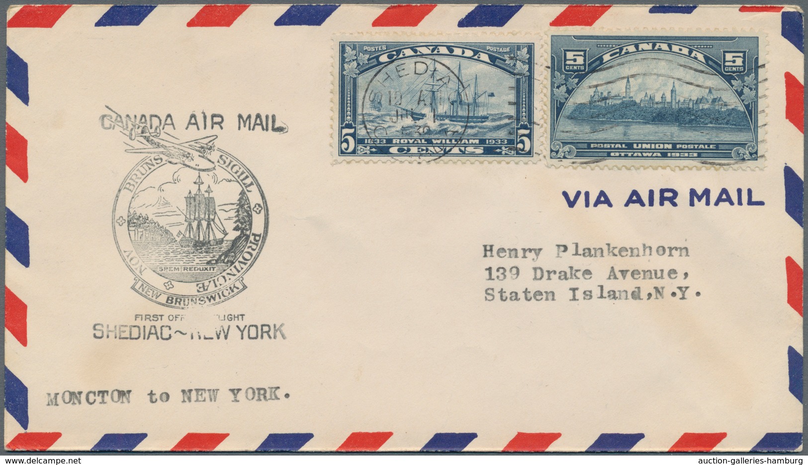 Canada: 1928/1949, Lot Of Apprx. 170 Airmail Covers (1st Flights), Franked With Airmail Stamps And B - Autres & Non Classés