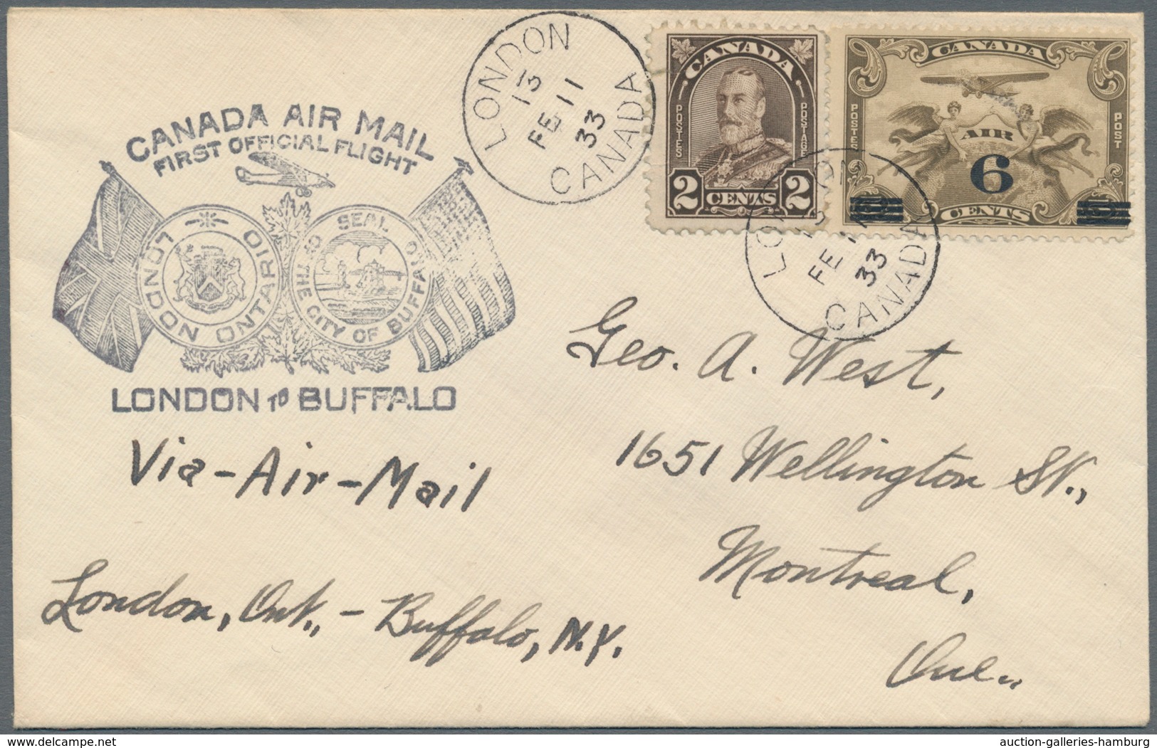 Canada: 1928/1949, Lot Of Apprx. 170 Airmail Covers (1st Flights), Franked With Airmail Stamps And B - Otros & Sin Clasificación