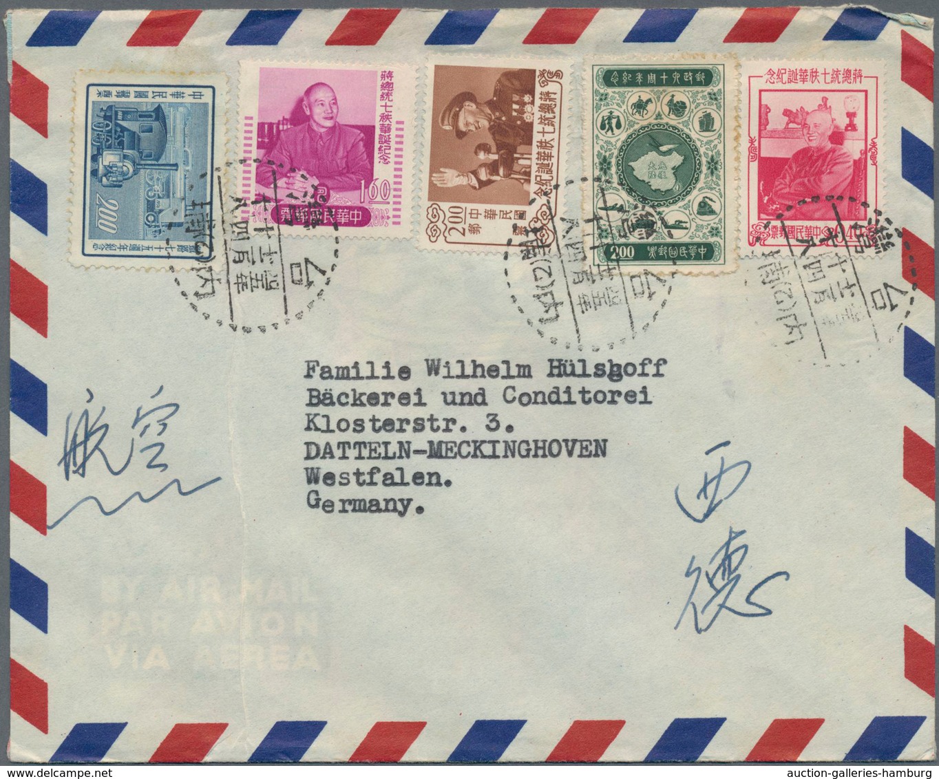 China - Taiwan (Formosa): 1958/80, covers (66) mostly by air mail to Germany or US, some inland and