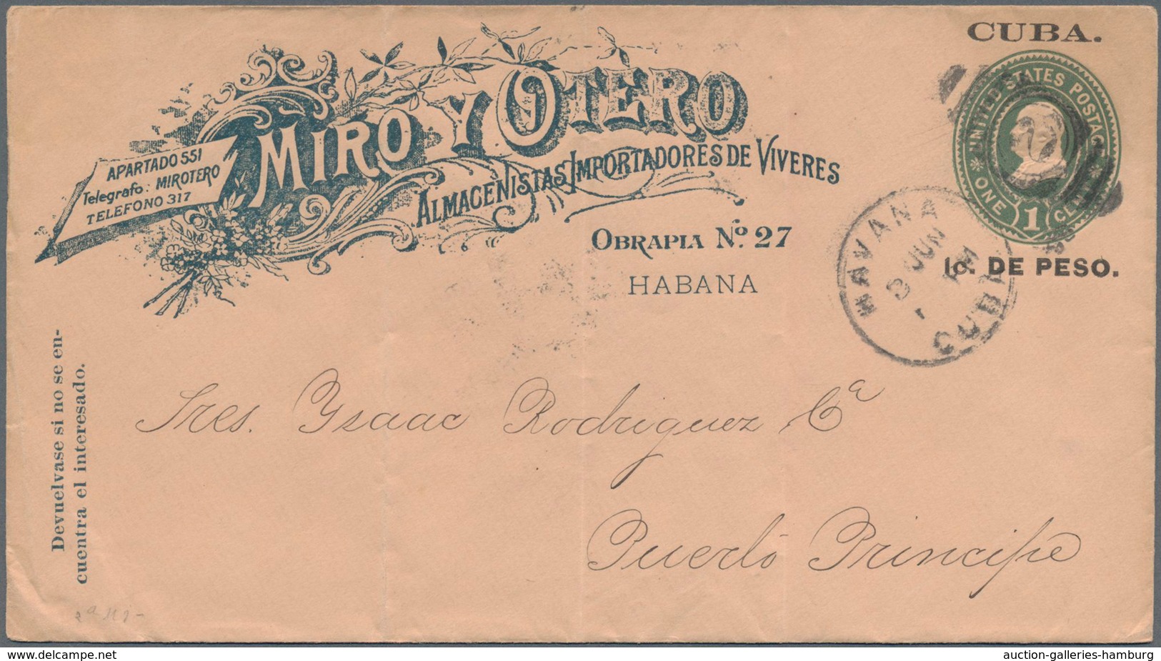 Cuba: 1899, Spanish American War : Columbus Eight Different Postal Stationery Envelopes (one Surchar - Andere & Zonder Classificatie