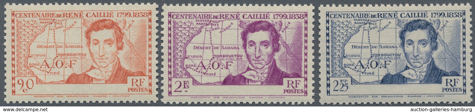 Elfenbeinküste: 1939, 100 Years Death Of Rene Caillie (french Explorer) Set Of Three WITHOUT COUNTRY - Costa De Marfil (1960-...)