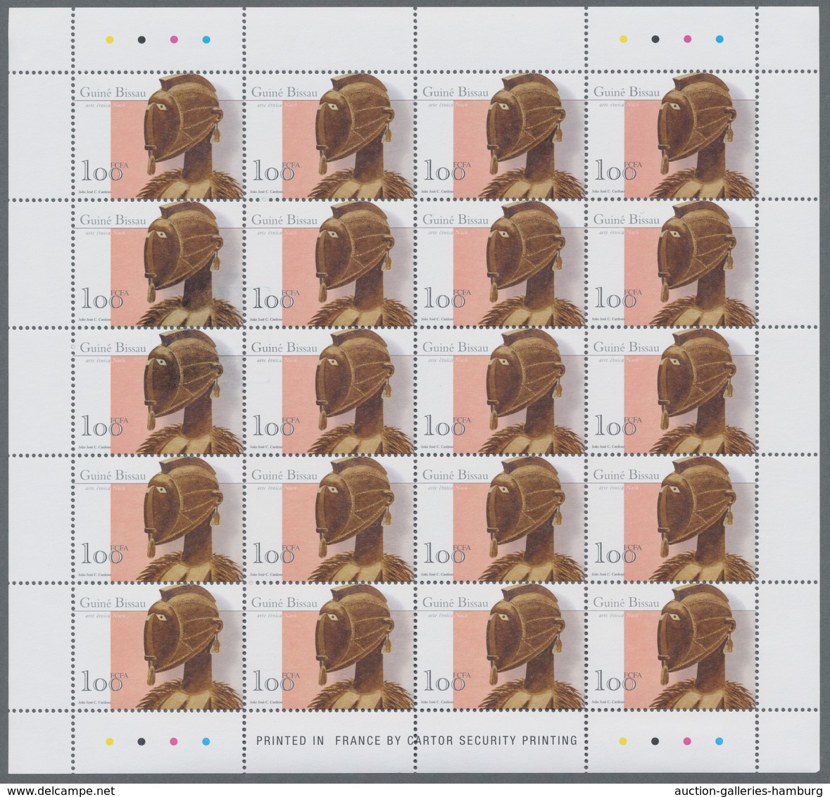 Guinea-Bissau: 2001, ARTS AND CRAFTS, Complete Set Of Five In Miniature Sheets With 20 Stamps Each, - Guinée-Bissau
