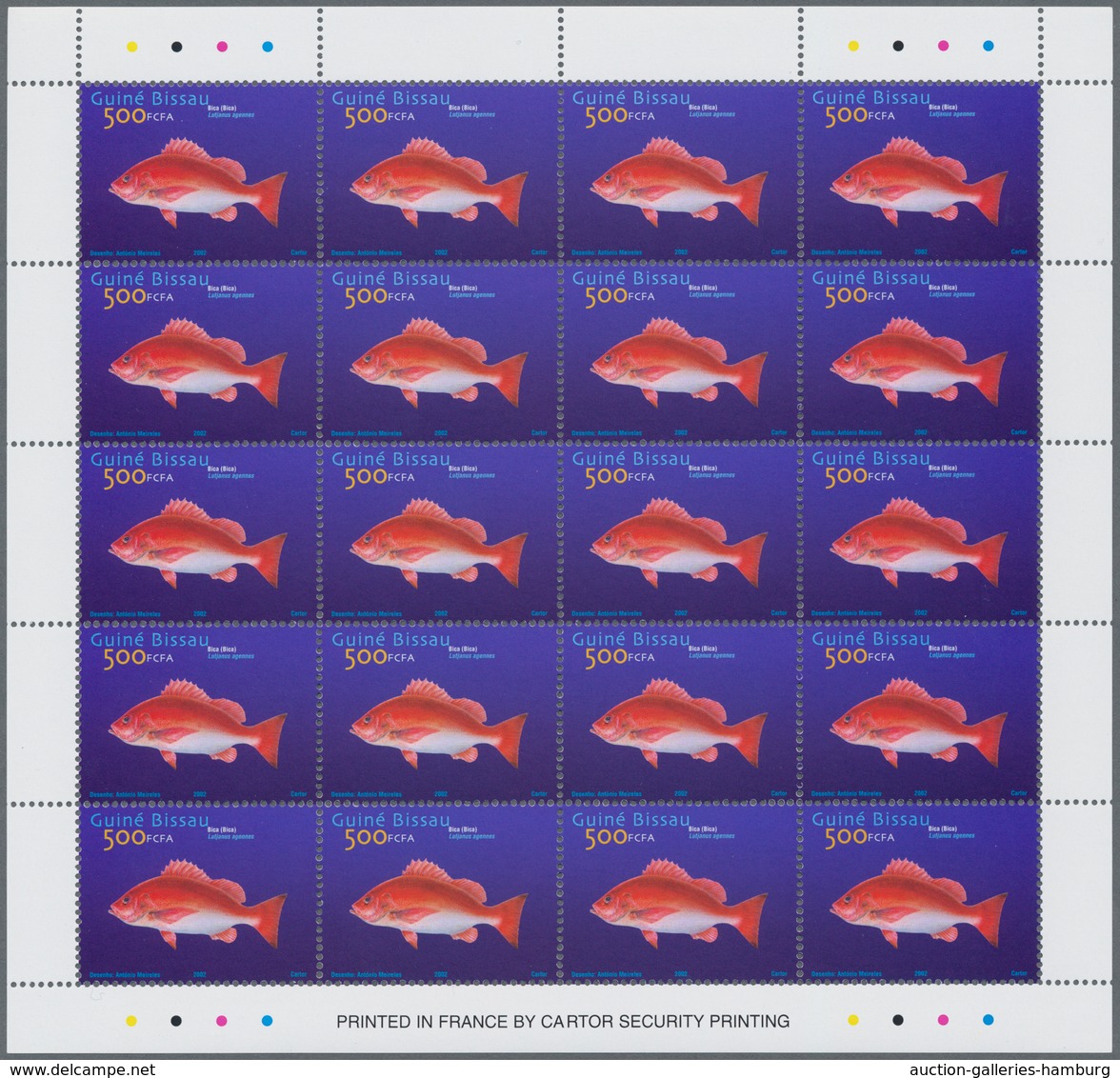 Guinea-Bissau: 2002, FISHES, Complete Set Of Three In Sheets, In An Investment Lot Of 2000 Sets Mint - Guinée-Bissau