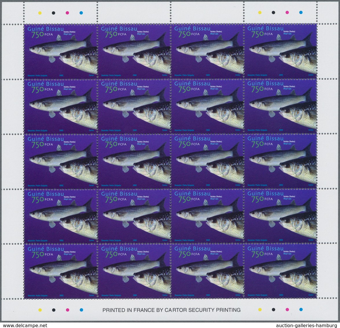 Guinea-Bissau: 2002, FISHES, Complete Set Of Three In Sheets, In An Investment Lot Of 2000 Sets Mint - Guinée-Bissau