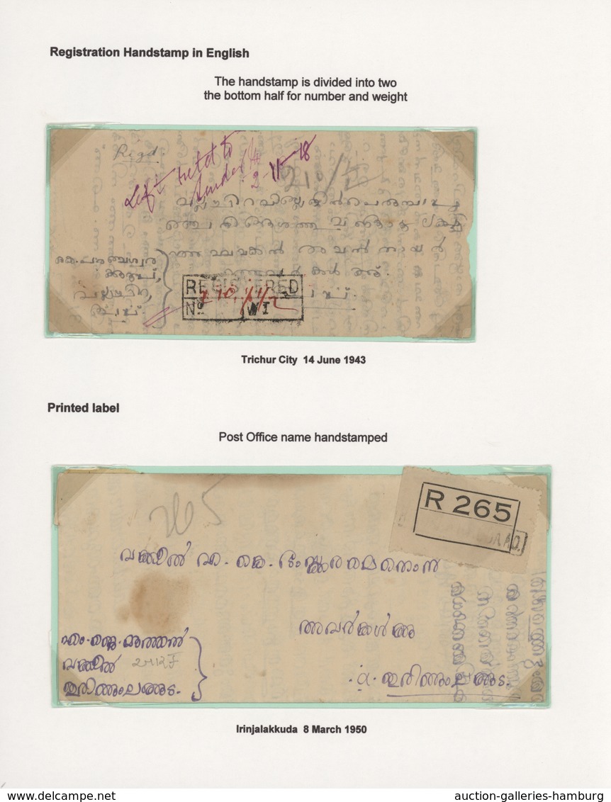 Indien - Feudalstaaten: COCHIN 1892-1949 "CANCELLATIONS": Specialized collection of the various type
