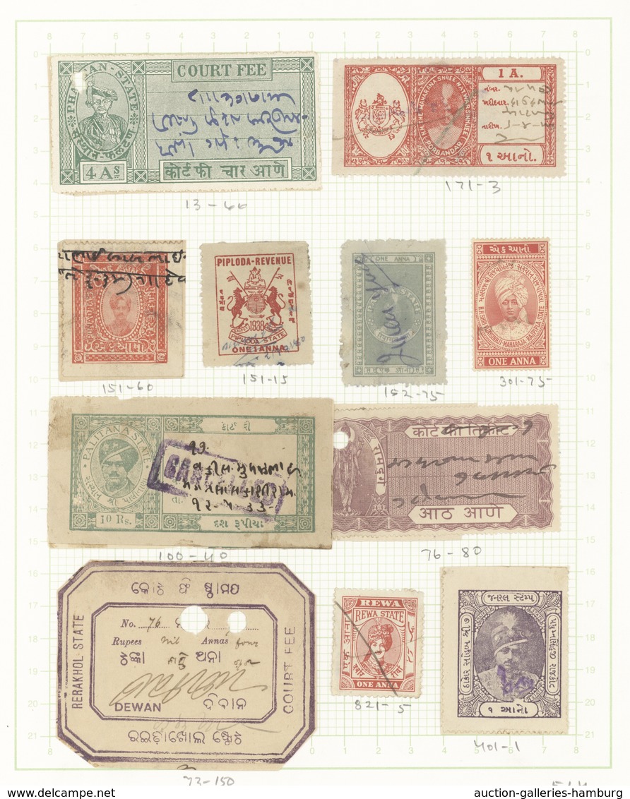 Indien - Feudalstaaten: PRINCELY STATES-FICALS: Collection Of 127 Fiscal Stamps From 127 Indian Prin - Otros & Sin Clasificación
