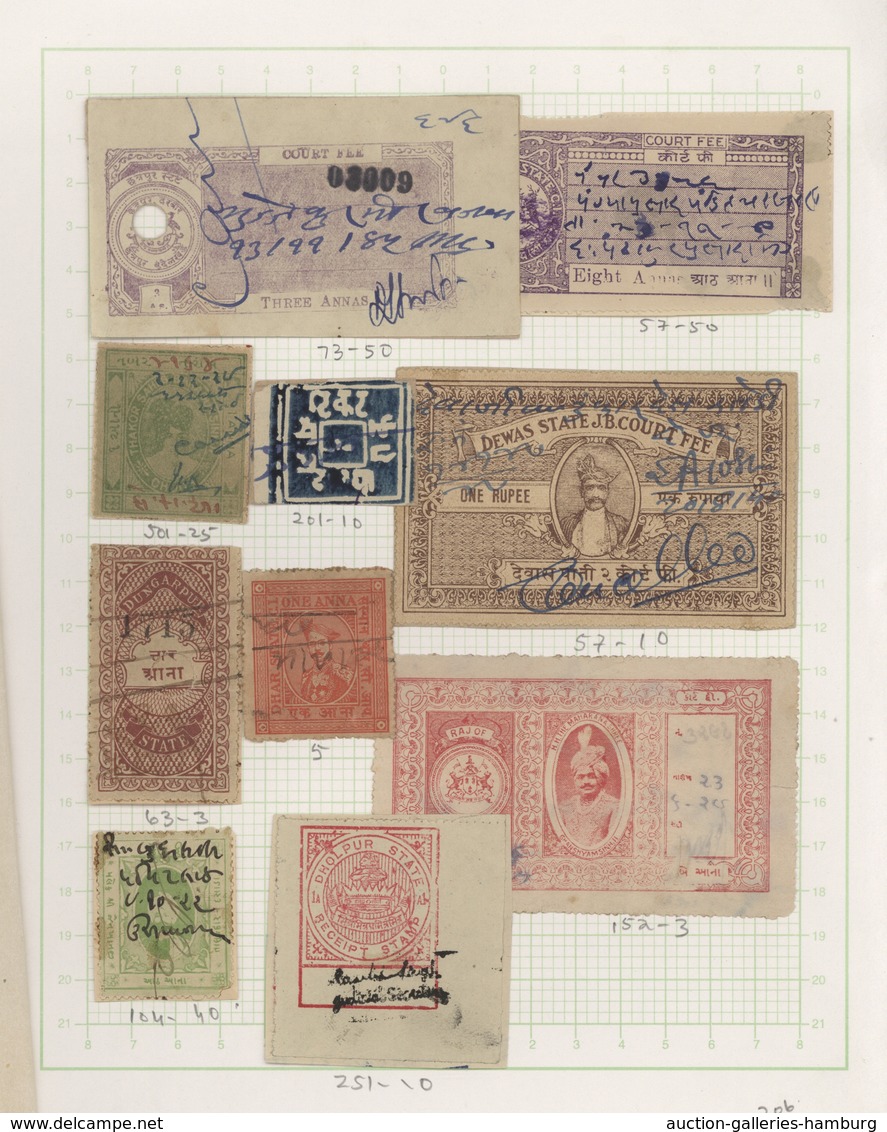 Indien - Feudalstaaten: PRINCELY STATES-FICALS: Collection Of 127 Fiscal Stamps From 127 Indian Prin - Sonstige & Ohne Zuordnung