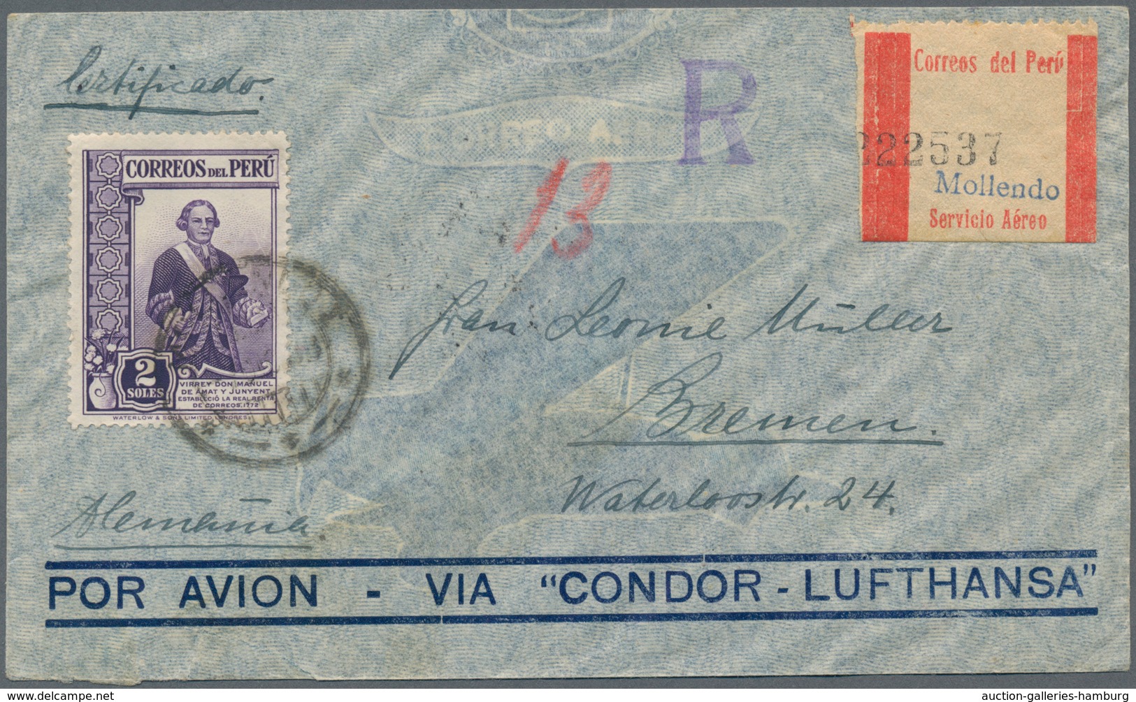 Peru: 1857/1932, About 50 Covers And Stationeries From The Time Of 1873/1932 As Well As Loose Stamps - Peru