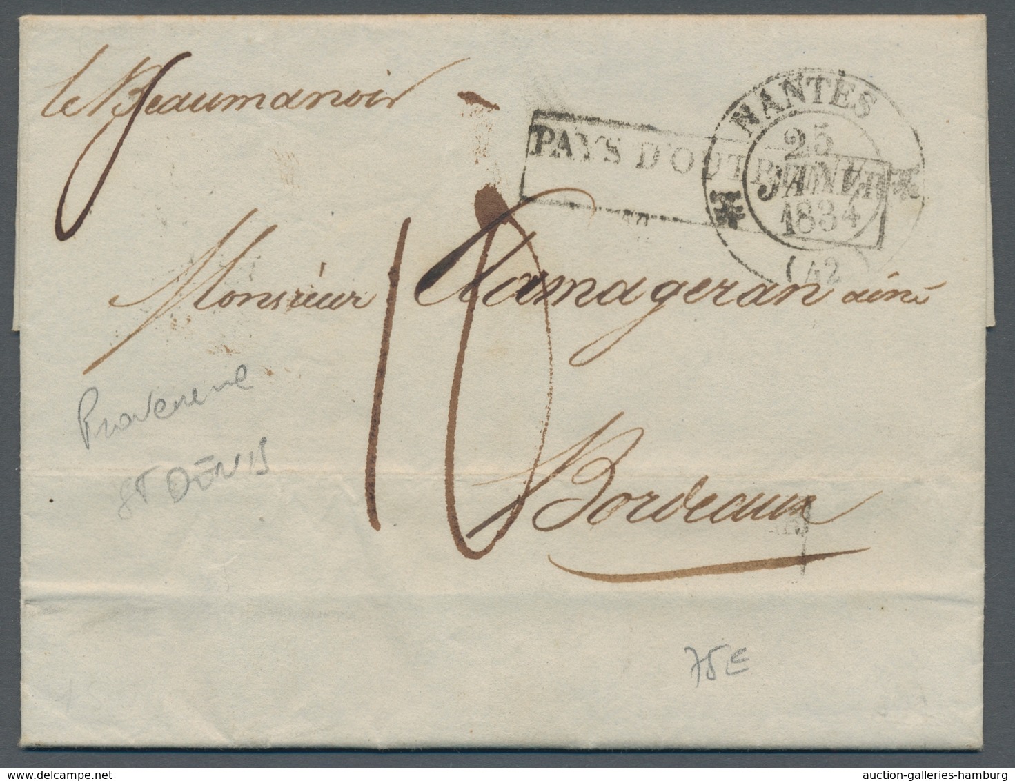 Reunion: 1820-66, Interessante Sammlung Von 122 Markenlosen Altbriefen In Zwei Briefealben Mit Diver - Autres & Non Classés