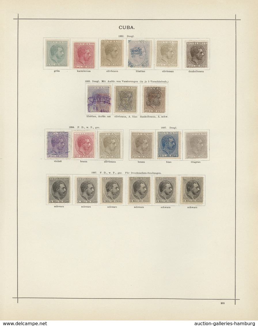 Spanisch-Westindien: 1855-1870, Hübsche Sammlung Meist Gestempelt, Dabei Auch Ein Paar Und Ein Viere - Aguera