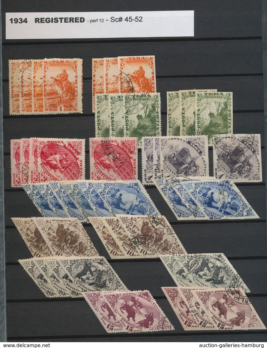 Tannu-Tuwa: 1926-1936, Variety-rich Duplicated Lot Tannu Tuva Of Over 300 Values In A Stock Book, In - Tuva