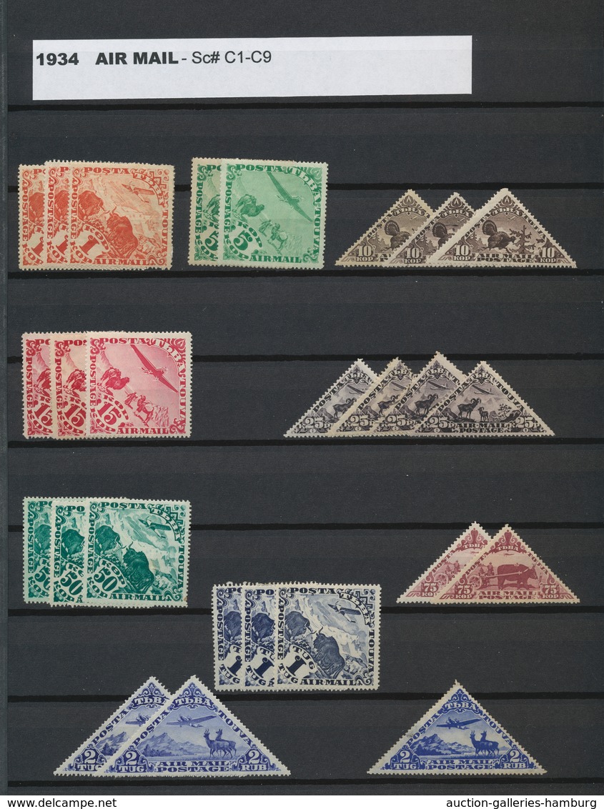 Tannu-Tuwa: 1926-1936, variety-rich duplicated lot Tannu Tuva of over 300 values in a stock book, in