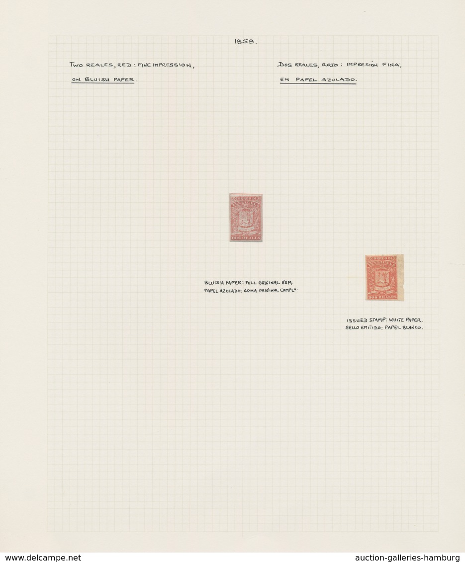 Venezuela: 1861, 1 St Prinitng, 1/2 R. Eleven Unused Pieces And 2 R. 26 Examples Including A Block O - Venezuela