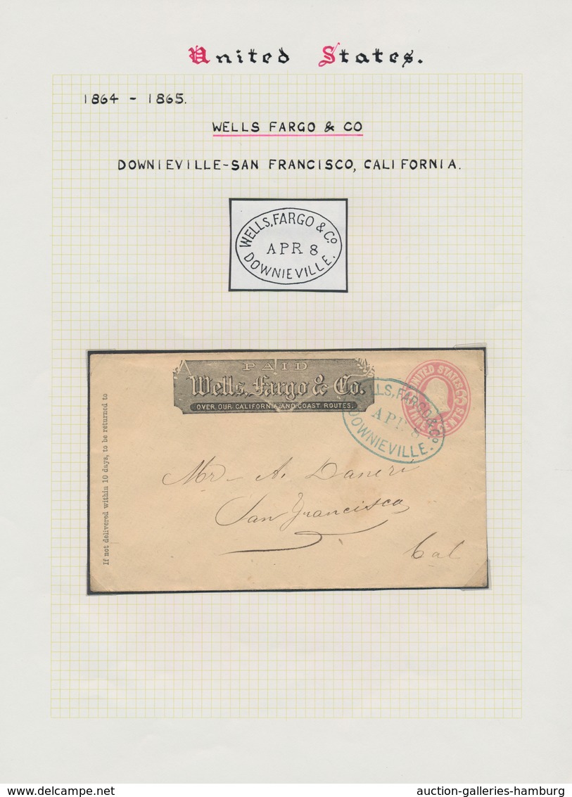 Vereinigte Staaten Von Amerika - Ganzsachen: 1864/1889, Collection Of 19 Used "WELLS FARGO" Envelope - Autres & Non Classés