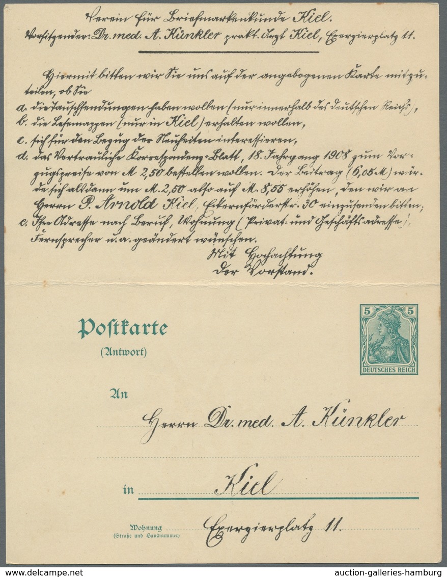 Heimat: Schleswig-Holstein: KIEL; 1889-1963, Sammlung von etwa 65 Belegen mit Kielbezug, darunter u.