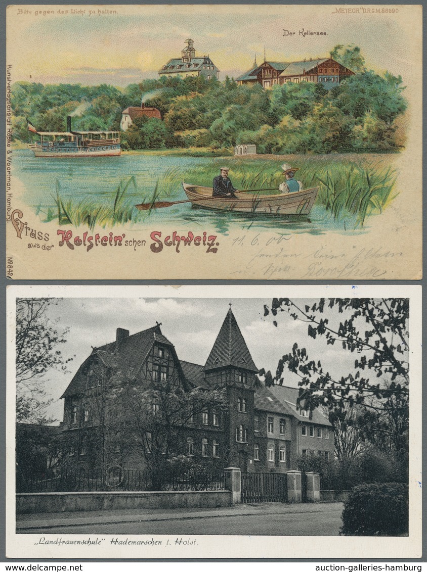 Ansichtskarten: 1900-1960, Partie Von Etwa 210 Ansichtskarten Mit U.a. Deutschland Mit Einigen Gasts - 500 Postkaarten Min.