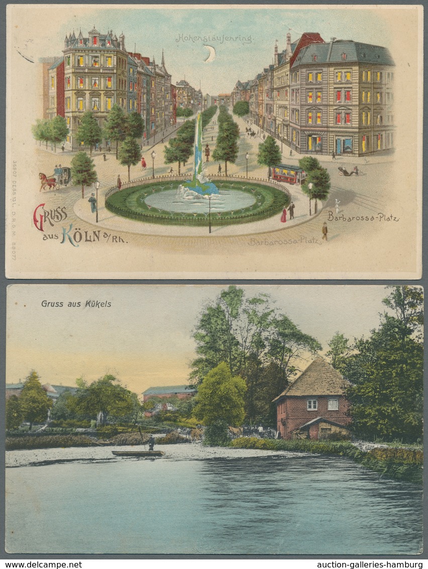 Ansichtskarten: 1900-1960, Partie Von Etwa 210 Ansichtskarten Mit U.a. Deutschland Mit Einigen Gasts - 500 Cartoline Min.