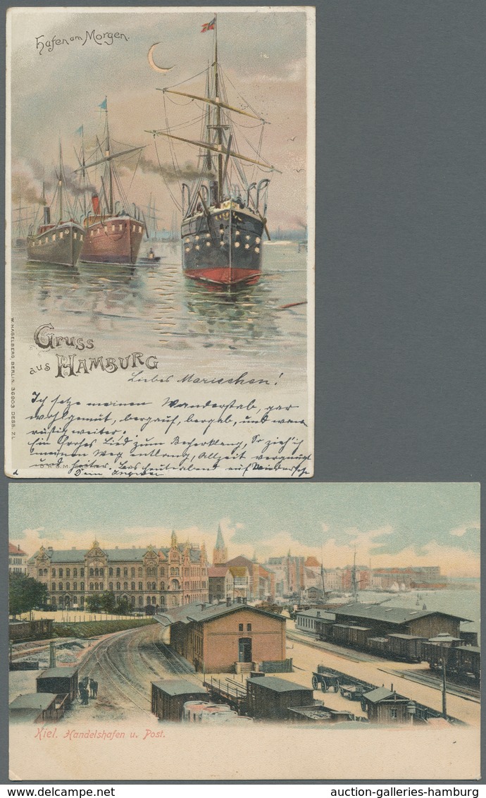 Ansichtskarten: 1900-1960, Partie Von Etwa 210 Ansichtskarten Mit U.a. Deutschland Mit Einigen Gasts - 500 Postkaarten Min.