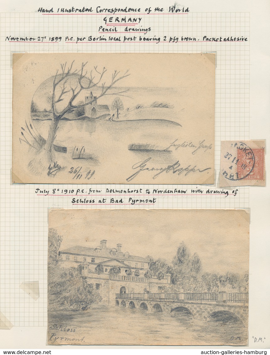 Ansichtskarten: Motive / Thematics: 1878/1910, Illustrierte Karten: Schönes Lot Von 6 Postkarten Und - Other & Unclassified