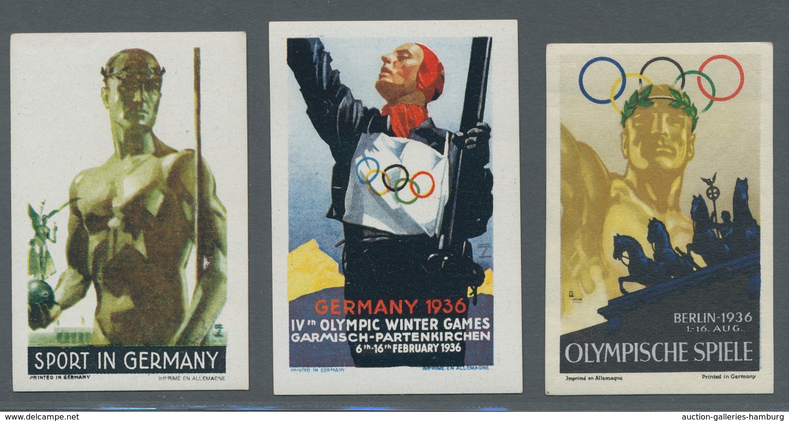 Thematik: Olympische Spiele / Olympic Games: 1936-1940, Partie Von 10 Verschiedenen Werbevignetten D - Sonstige & Ohne Zuordnung