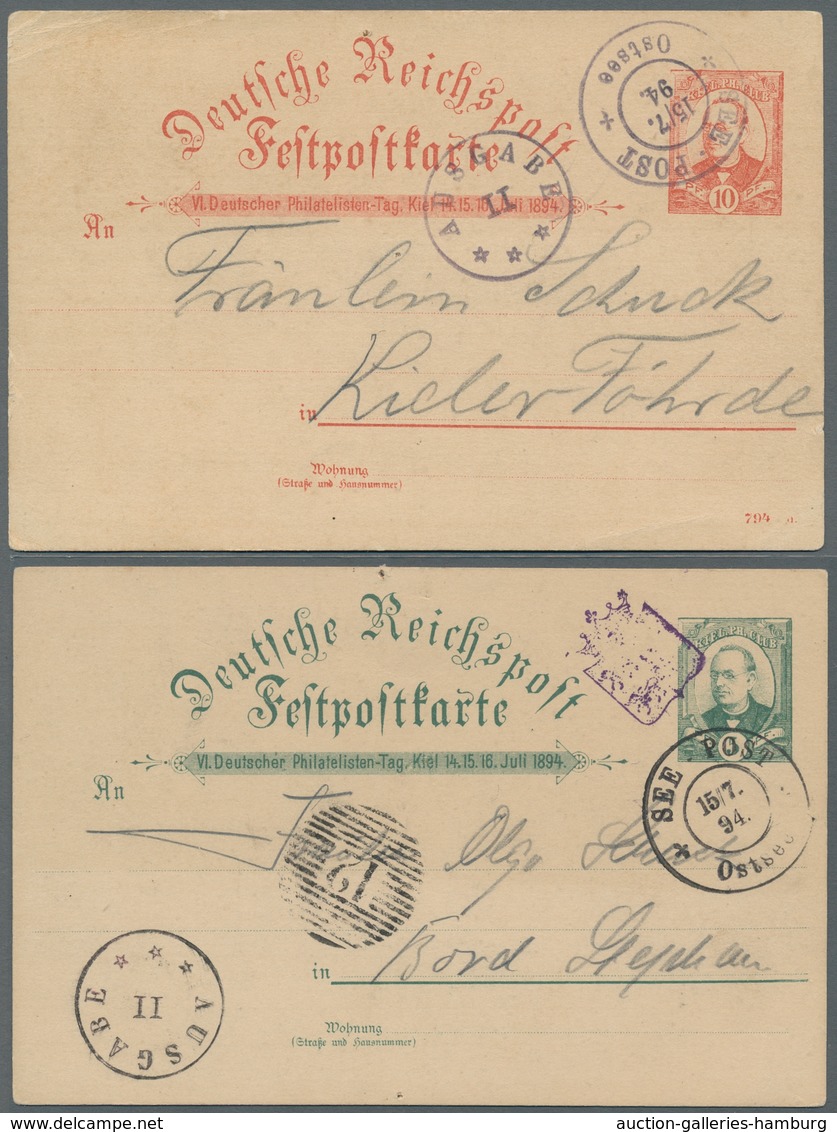 Thematik: Philatelistentage / Philatelic Congresses: 1894, Sammlung Von 29 Souvenir-Ganzsachen Des " - Briefmarkenausstellungen