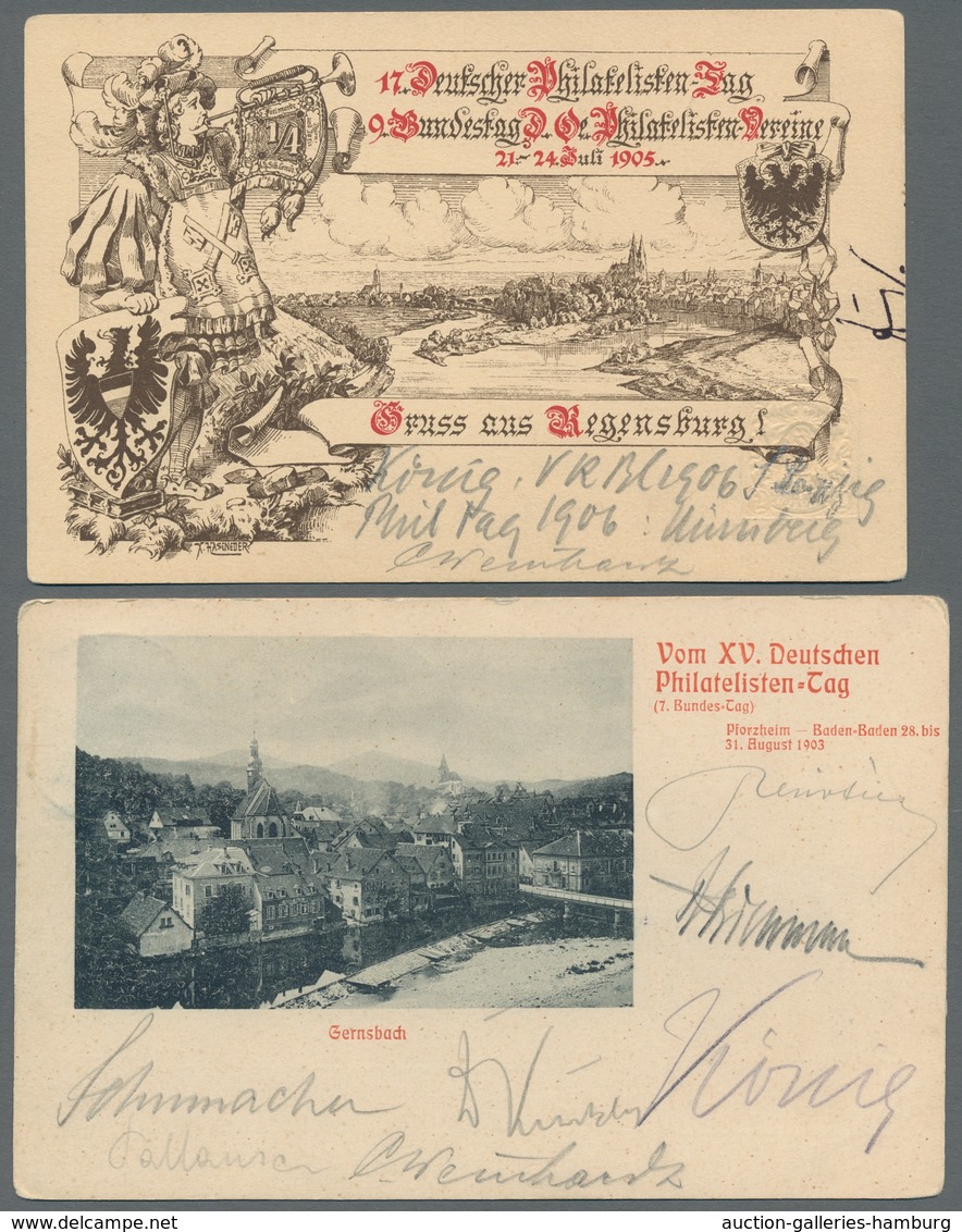 Thematik: Philatelistentage / philatelic congresses: 1899-2001, Sammlung von 47 Belegen von verschie