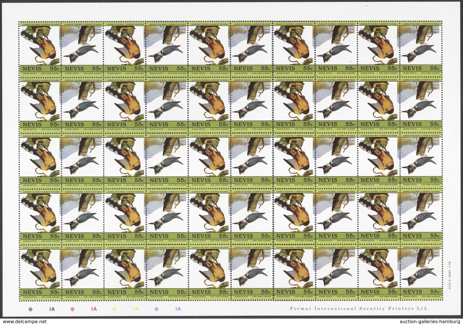 Thematik: Tiere-Vögel / Animals-birds: 1985, Nevis. John J. Audubon, Ornithologist, Birth Bicentury. - Andere & Zonder Classificatie