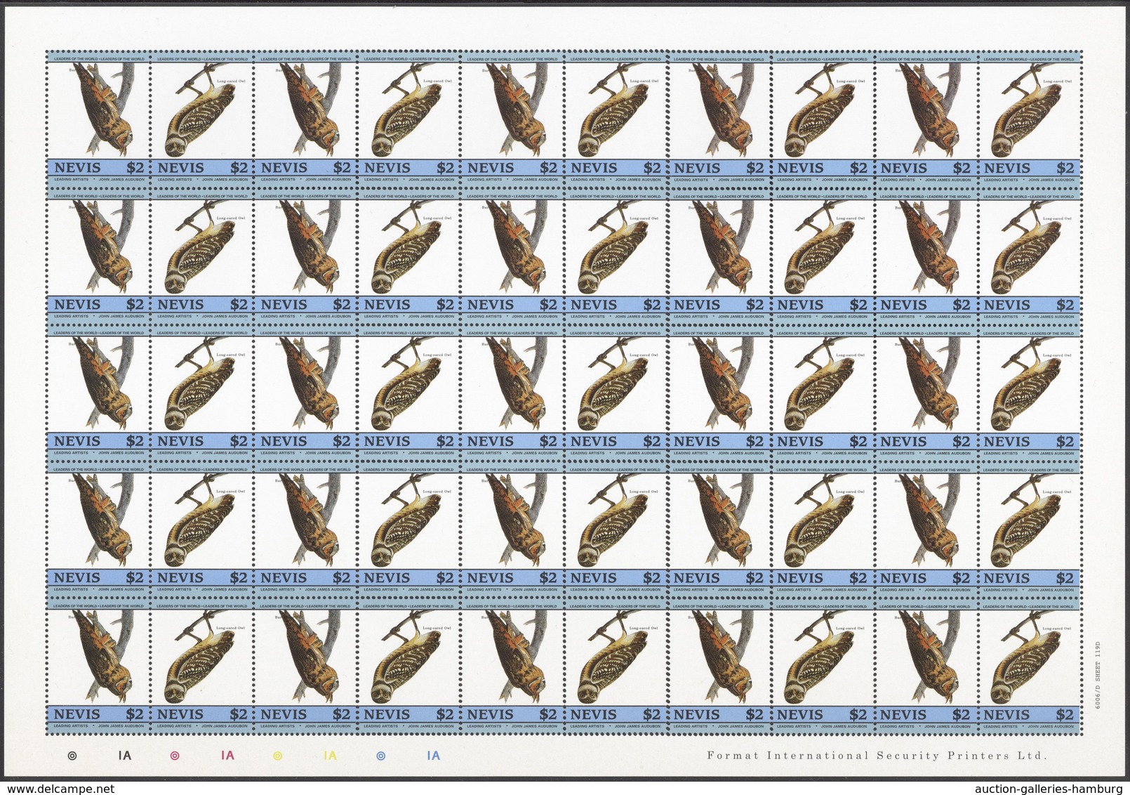 Thematik: Tiere-Vögel / Animals-birds: 1985, Nevis. John J. Audubon, Ornithologist, Birth Bicentury. - Autres & Non Classés