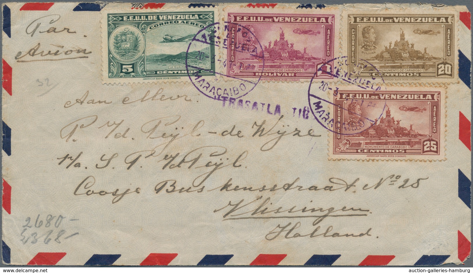 Flugpost Alle Welt: 1940/1945, Lot With Ca.50 WWII Airmail Covers, Comprising Latin America, Europea - Sonstige & Ohne Zuordnung