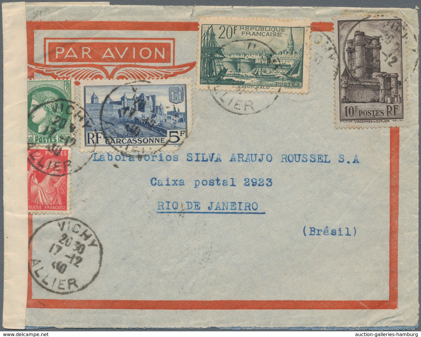 Flugpost Alle Welt: 1940/1945, Lot With Ca.50 WWII Airmail Covers, Comprising Latin America, Europea - Otros & Sin Clasificación