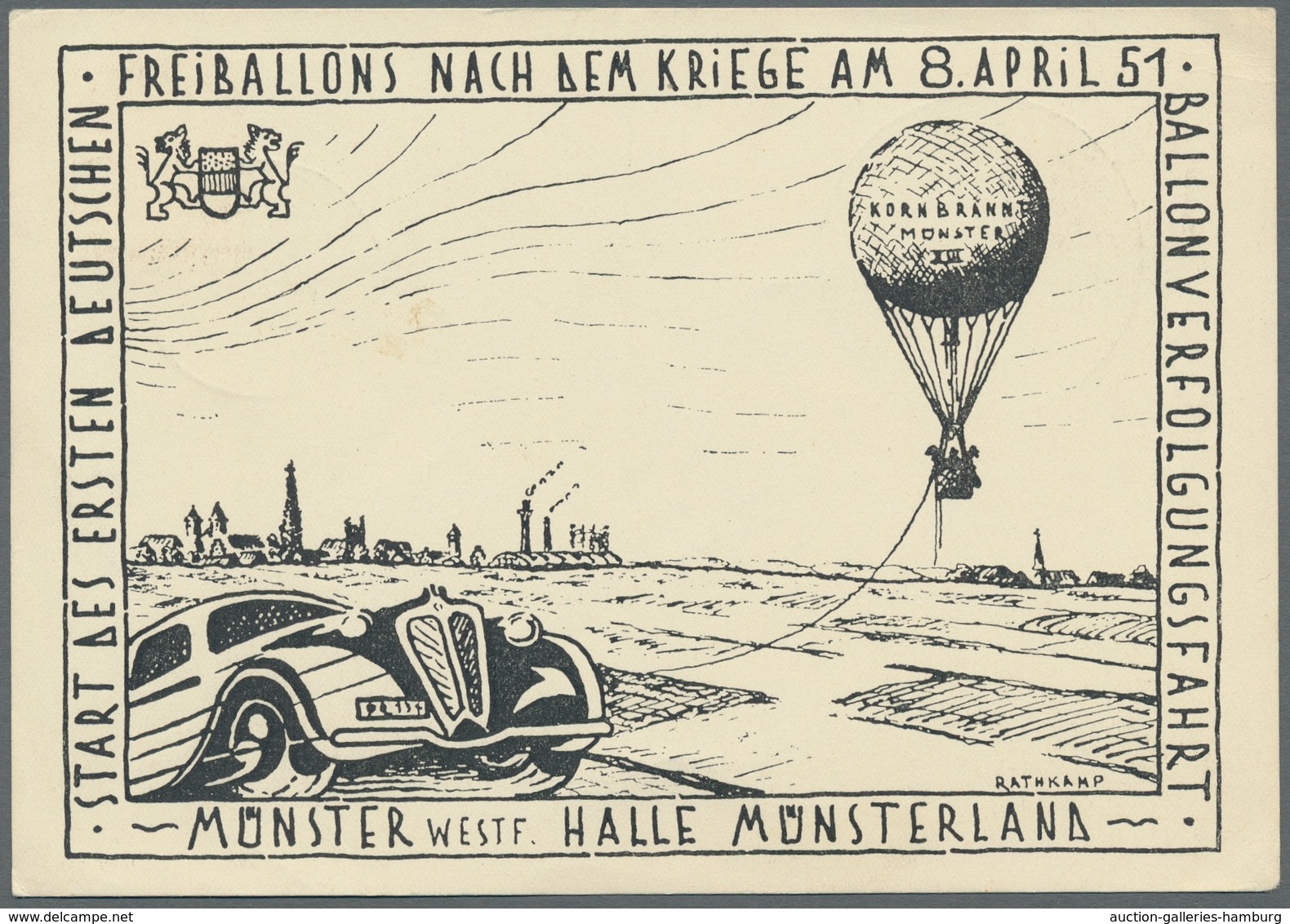 Ballonpost: 1949-1961, Partie Von 8 Ballonpostbelegen, Darunter Einer Vom Saarland, Drei Von Der Biz - Fesselballons