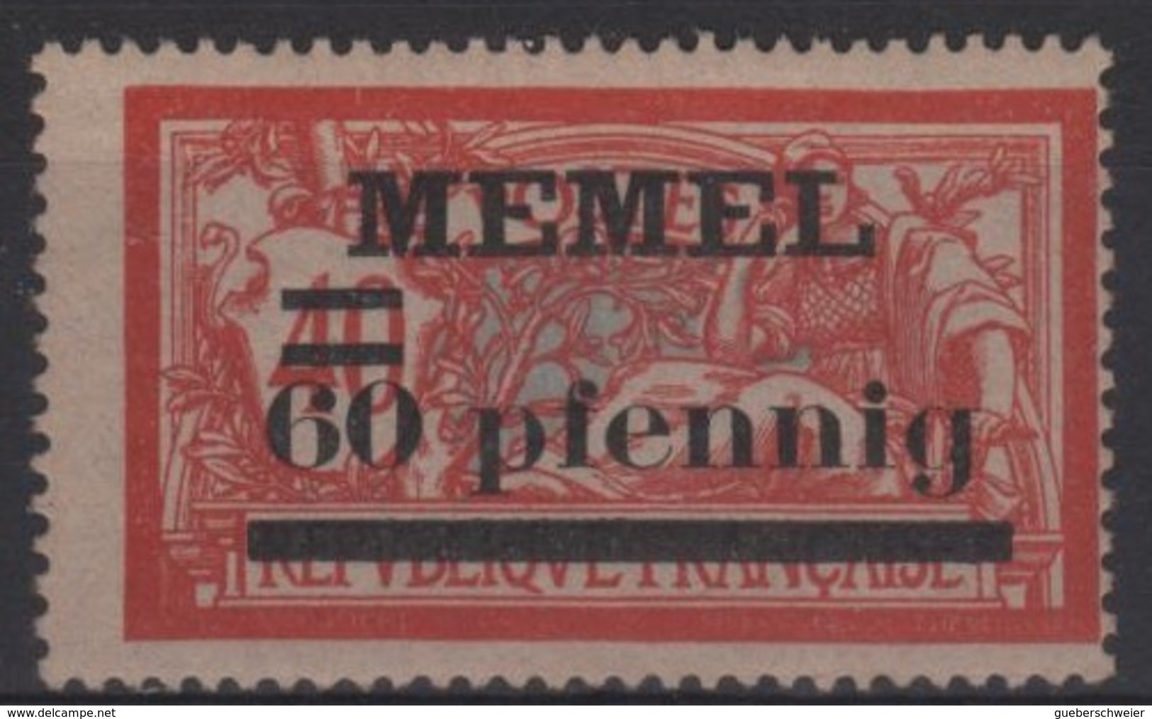 MEM 16 - MEMEL Merson N° 24 Rouge Vif Papier GC Neuf* - Neufs