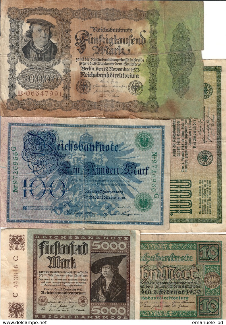 Germany Lot 8 Banknotes *V* - Collezioni