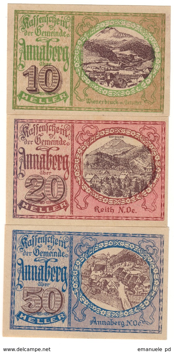 Austria Notgeld Lot / Set - ANNABERG X 3 - Austria