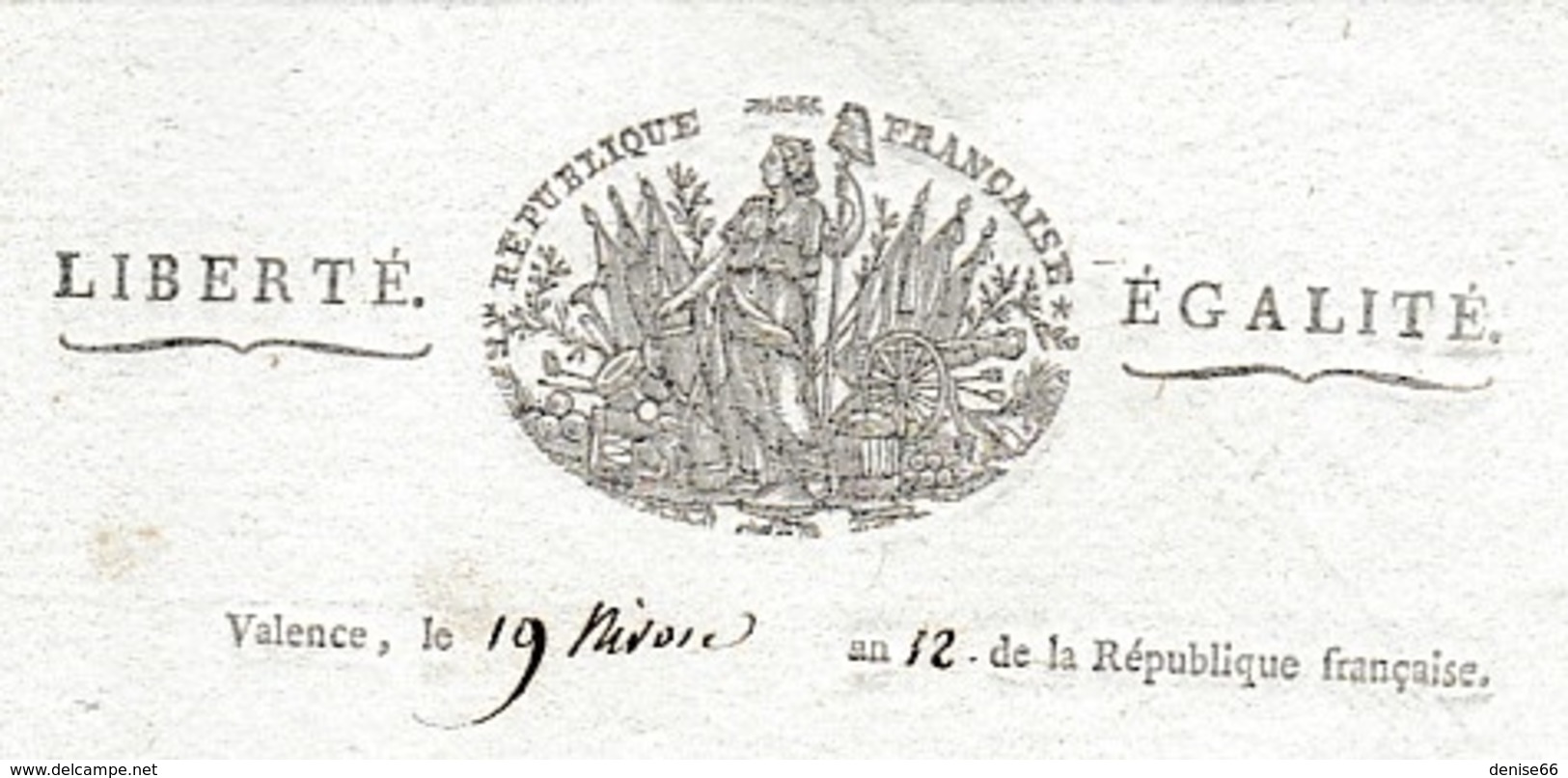 Nivôse An 12 - VALENCE - DOMAINES NATIONAUX - Le Préfet Du Département De La DRÔME - Documents Historiques